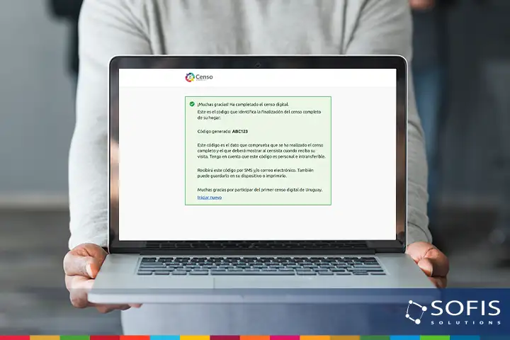 Pantalla de computadora, donde se muestra el sistema de Censo Uruguay